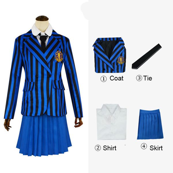 clothing sets wednesday addams family set for women men boy girl cosplay costume halloween aldult kid coatvestshirtskirttie 5pcs outfit 2308, White
clothing sets wednesday addams family set for women men boy girl cosplay costume halloween aldult kid coatvestshirtskirttie 5pcs outfit 2308, White