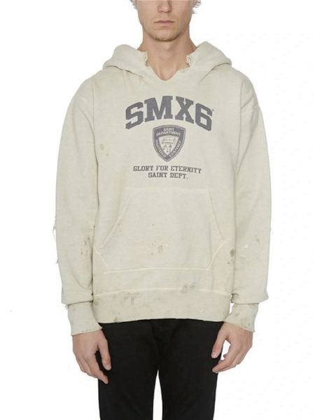 men's hoodies sweatshirts saint michael shieldprinting washed distress hole vintage autumn winter men women oversize plush sweater 2308, Black
men's hoodies sweatshirts saint michael shieldprinting washed distress hole vintage autumn winter men women oversize plush sweater 2308, Black