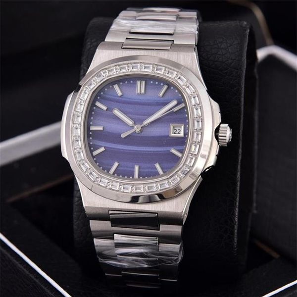 6 colors 40mm nautilus silver strap transparent back diamond bezel 5711 1a 40mm asia 2813 automatic movement date mens watch250l, Slivery;brown
6 colors 40mm nautilus silver strap transparent back diamond bezel 5711 1a 40mm asia 2813 automatic movement date mens watch250l, Slivery;brown