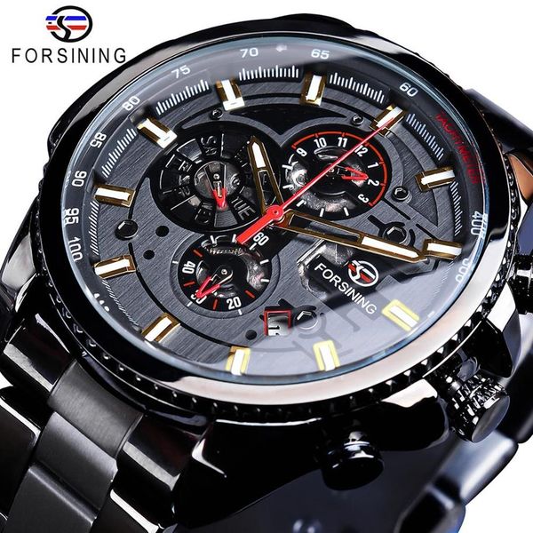 forsining classic black clock steampunk series complete calendar men's sport mechanical automatic watches brand luxury267q, Slivery;brown
forsining classic black clock steampunk series complete calendar men's sport mechanical automatic watches brand luxury267q, Slivery;brown