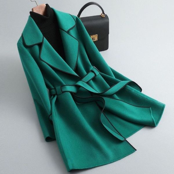 womens wool blends women spring autumn elegant jacket turn down collar belt solid double breasted long overcoat korean oversized 3xl 230822, Black
womens wool blends women spring autumn elegant jacket turn down collar belt solid double breasted long overcoat korean oversized 3xl 230822, Black