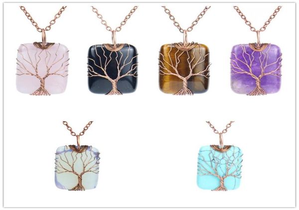 rero natural stone crystal tree of life pendant necklace square rectangle reiki agate healing charms necklace for women jewelry3682310, Silver
rero natural stone crystal tree of life pendant necklace square rectangle reiki agate healing charms necklace for women jewelry3682310, Silver