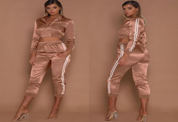 women tracksuits spring summer sports clothing sets short stripes sports jackets crop pants 2pcs suits slim fits casual outfits5171295, Gray
women tracksuits spring summer sports clothing sets short stripes sports jackets crop pants 2pcs suits slim fits casual outfits5171295, Gray