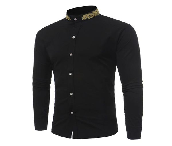 men039s new fashion casual personality wheat ear embroidery stand collar shirt autumn winter male long sleeve shirt3424203, White;black
men039s new fashion casual personality wheat ear embroidery stand collar shirt autumn winter male long sleeve shirt3424203, White;black