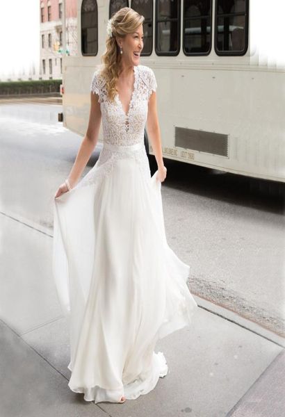 chiffon a line wedding dresses v neck lace short sleeves bridal gowns buttons back summer vestidos de fiesta3392056, White
chiffon a line wedding dresses v neck lace short sleeves bridal gowns buttons back summer vestidos de fiesta3392056, White