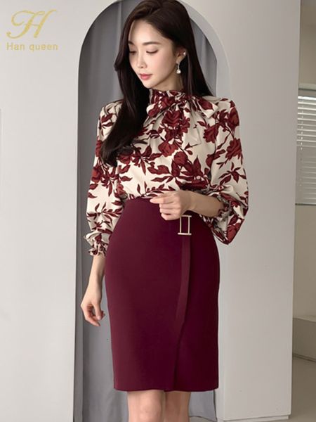 two piece dress h han queen women spring print fashion casual ol work wear 2 pieces set sheath pencil bodycon suit skirt 230822, White
two piece dress h han queen women spring print fashion casual ol work wear 2 pieces set sheath pencil bodycon suit skirt 230822, White