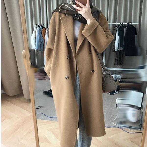 womens wool blends woman woollen overcoat winter korean style solid color double breasted turndown collar loose womans coats drop gxy16 2308, Black
womens wool blends woman woollen overcoat winter korean style solid color double breasted turndown collar loose womans coats drop gxy16 2308, Black