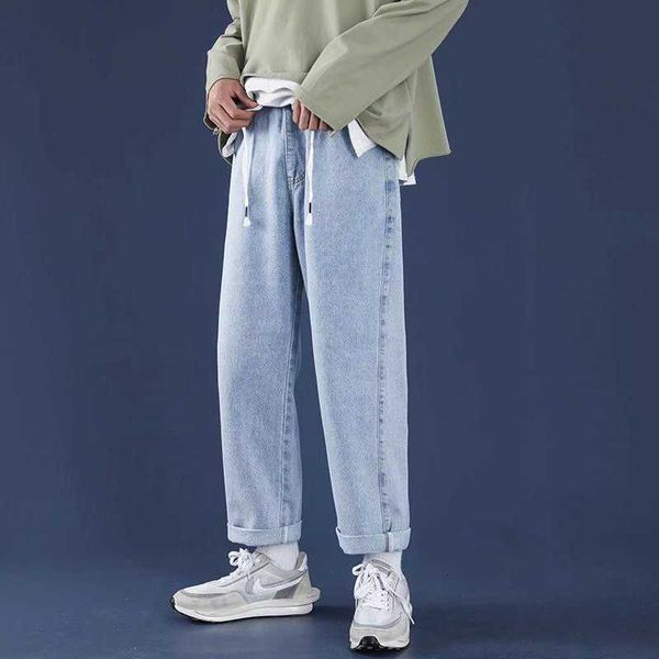 jeans men's spring and autumn korean edition trendy crop pants ins fashion brand versatile elastic waist straight tube loose wide leg p, Blue
jeans men's spring and autumn korean edition trendy crop pants ins fashion brand versatile elastic waist straight tube loose wide leg p, Blue