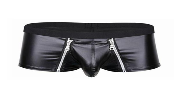 underpants mens lingerie faux leather underwear bulge pouch with double zipper closure boxer briefs low rise male panties9832902, Black;white
underpants mens lingerie faux leather underwear bulge pouch with double zipper closure boxer briefs low rise male panties9832902, Black;white