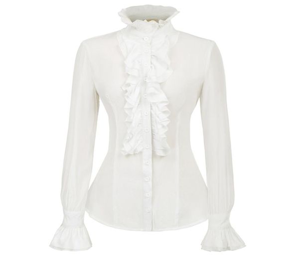 steampunk shirt women slim ruffles decorated shirt medieval long sleeve stand collar retro party office casual blouse lady1814991, White
steampunk shirt women slim ruffles decorated shirt medieval long sleeve stand collar retro party office casual blouse lady1814991, White