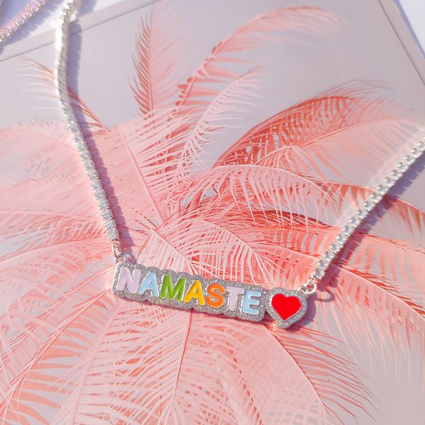 strands strings duoying custom rainbow name enamel necklace personalized pave outline tennis chain white zircon pendant jewelry gift 230822, Black
strands strings duoying custom rainbow name enamel necklace personalized pave outline tennis chain white zircon pendant jewelry gift 230822, Black