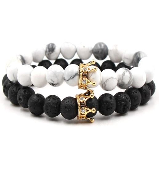 new black white stone beads with gold silver color crown charm bracelet for women men bangles jewelry pulsera drop4601074, Golden;silver
new black white stone beads with gold silver color crown charm bracelet for women men bangles jewelry pulsera drop4601074, Golden;silver