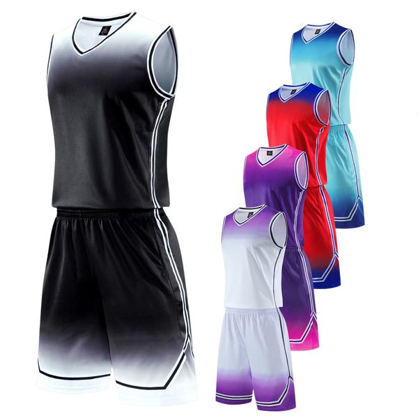 running sets mens sports basketball suit with gradient and printed numbers 230821, Black;blue
running sets mens sports basketball suit with gradient and printed numbers 230821, Black;blue