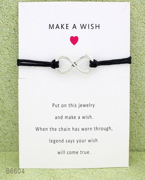 new infinity wish wrap bracelets with gift card women make a wish charm wax rope wristband for men fashion jewelry gift3805454, Golden;silver
new infinity wish wrap bracelets with gift card women make a wish charm wax rope wristband for men fashion jewelry gift3805454, Golden;silver