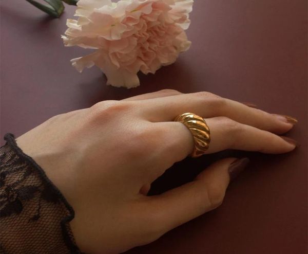 trendy gold color croissants metal chunky rings for women punk thick circle ed threads rings female finger jewelry gift1097894, Silver
trendy gold color croissants metal chunky rings for women punk thick circle ed threads rings female finger jewelry gift1097894, Silver