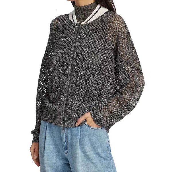 womens knits tees stylish linen silk zipper jackets hollow out long sleeve sequin knit baseball neck cardigan women fashion simple outwear 2, White
womens knits tees stylish linen silk zipper jackets hollow out long sleeve sequin knit baseball neck cardigan women fashion simple outwear 2, White