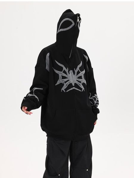 men's hoodies sweatshirts american vintage spider embroidery hoodies couples coat harajuku streetwear zip up hoodie y2k oversized sweat, Black
men's hoodies sweatshirts american vintage spider embroidery hoodies couples coat harajuku streetwear zip up hoodie y2k oversized sweat, Black