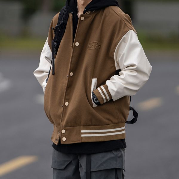 men's jackets plus size streetwear vintage baseball uniform korean hip hop oversized patchwork jacket men clothing harajuku coats 23082, Black;brown
men's jackets plus size streetwear vintage baseball uniform korean hip hop oversized patchwork jacket men clothing harajuku coats 23082, Black;brown