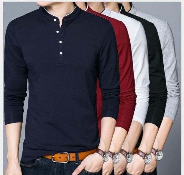 men039s tshirts spring autumn new cotton t shirt men solid color tshirt mandarin collar long sleeve tees3536905, White;black
men039s tshirts spring autumn new cotton t shirt men solid color tshirt mandarin collar long sleeve tees3536905, White;black