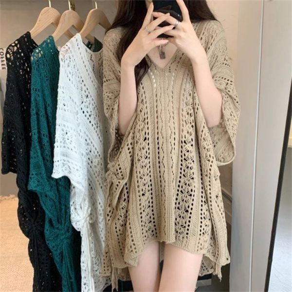 women s hoodies sweatshirts v neck hollow out short sleeved knit shirt sweater lazy summer loose thin pullover slim blouse 2l30821, Black
women s hoodies sweatshirts v neck hollow out short sleeved knit shirt sweater lazy summer loose thin pullover slim blouse 2l30821, Black