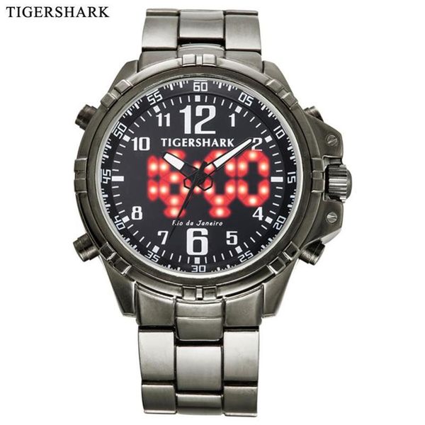 brand men watch dual time zone stainless steel strap digital quartz waterpoof wrist wristwatches248r, Slivery;brown
brand men watch dual time zone stainless steel strap digital quartz waterpoof wrist wristwatches248r, Slivery;brown
