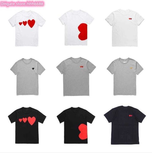 men's t-shirts play mens designer embroidery red heart casual women shirts badge quanlity cotton short sleeve summer loose oversize tee, White;black
men's t-shirts play mens designer embroidery red heart casual women shirts badge quanlity cotton short sleeve summer loose oversize tee, White;black