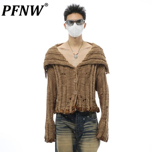 men's sweaters pfnw satin pathcworkl lapel sweater vintage knitted cardigan high street worn out male autumn winter trendy 28w1059 230, White;black
men's sweaters pfnw satin pathcworkl lapel sweater vintage knitted cardigan high street worn out male autumn winter trendy 28w1059 230, White;black