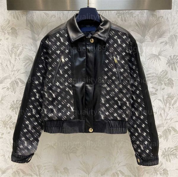 designer womens jacket women denim coat fashion short alphabet jacquard pattern long sleeves lapel leather patchwork coat designers jackets, Black;brown
designer womens jacket women denim coat fashion short alphabet jacquard pattern long sleeves lapel leather patchwork coat designers jackets, Black;brown