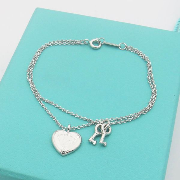 silver color women designer bangles love peach heart key double layer bracelet luxury couple bracelets, Black
silver color women designer bangles love peach heart key double layer bracelet luxury couple bracelets, Black