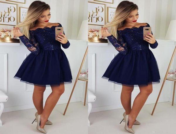 long sleeves navy blue homecoming dresses knee length short party dress lace prom gowns9879169, Blue;pink
long sleeves navy blue homecoming dresses knee length short party dress lace prom gowns9879169, Blue;pink