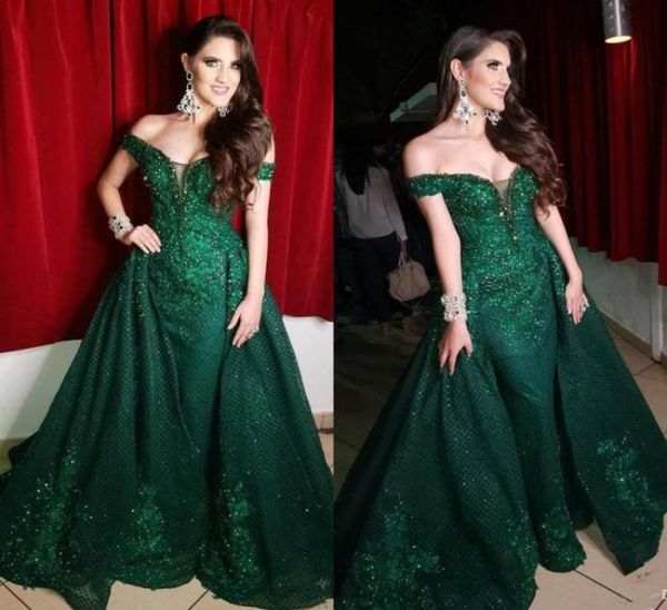 2020 dark green evening dresses with detachable train off shoulder lace appliqued sequins prom dress party wear custom made red ca6692370, Black;red
2020 dark green evening dresses with detachable train off shoulder lace appliqued sequins prom dress party wear custom made red ca6692370, Black;red