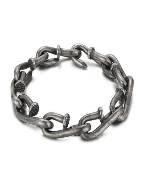 nail link chain bracelets punk men039s retro stainless steel hip hop rock bangle jewelry8483823, Black
nail link chain bracelets punk men039s retro stainless steel hip hop rock bangle jewelry8483823, Black