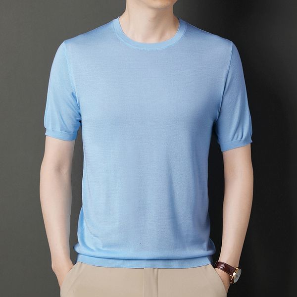 men's sweaters men silk knit summer oneck ice tee shirts male short sleeve knitting thin clothing tshirts 230821, White;black
men's sweaters men silk knit summer oneck ice tee shirts male short sleeve knitting thin clothing tshirts 230821, White;black
