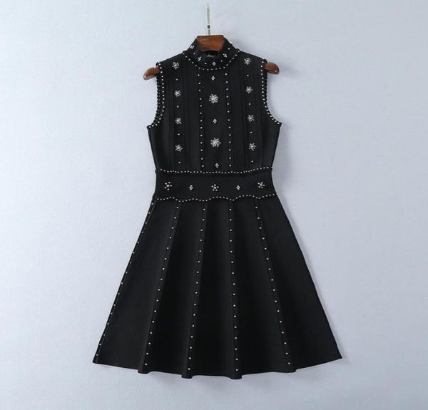 610 runway dress brand same style dress sleeveless crew neck beads kint womens clothes luxury fashion dress sh6478501, Black
610 runway dress brand same style dress sleeveless crew neck beads kint womens clothes luxury fashion dress sh6478501, Black