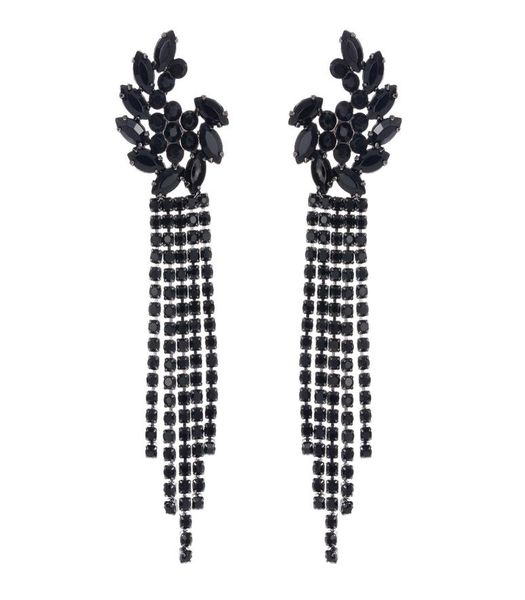 shiny black rhinestone long tassel wedding dangle earring for women luxury crystal drop earrings jewelry gift4106259, Silver
shiny black rhinestone long tassel wedding dangle earring for women luxury crystal drop earrings jewelry gift4106259, Silver