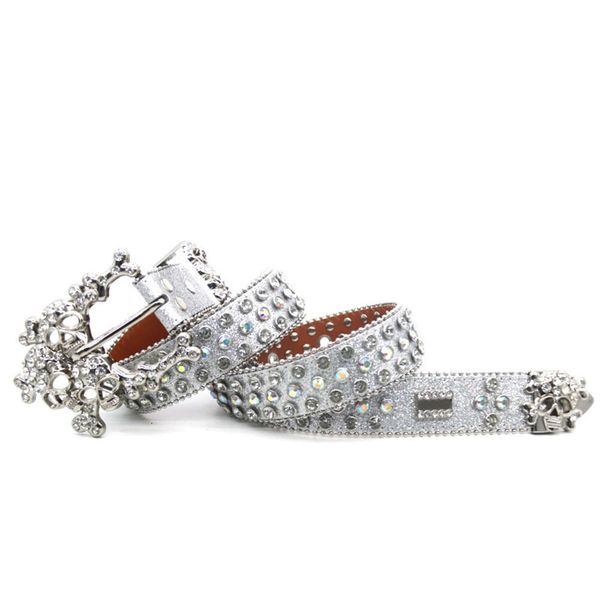 new silver sparkling skull head rhinestone belt with men's inlaid rhinestone belt hip hop punk personalized trendy style, Black;brown
new silver sparkling skull head rhinestone belt with men's inlaid rhinestone belt hip hop punk personalized trendy style, Black;brown