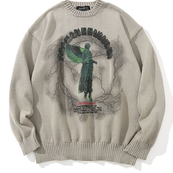 men's sweaters harajuku men sweater hip hop angel lightning printed streetwear fashion pullover y2k oversized jersey knitted 230822, White;black
men's sweaters harajuku men sweater hip hop angel lightning printed streetwear fashion pullover y2k oversized jersey knitted 230822, White;black
