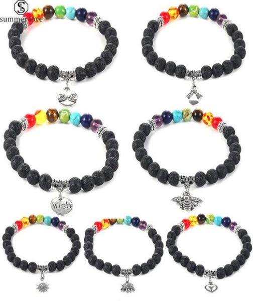 7 chakra healing beaded bracelet 8mm lava stone tiger eye beads bracelet for women men fashion yoga charm jewelryz80806821879489, Black
7 chakra healing beaded bracelet 8mm lava stone tiger eye beads bracelet for women men fashion yoga charm jewelryz80806821879489, Black