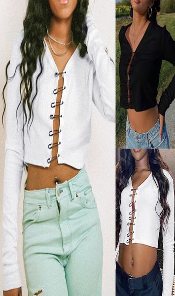 autumn pin button short cardigan long sleeve vneck slim tshirt punk streetwear8682464, White
autumn pin button short cardigan long sleeve vneck slim tshirt punk streetwear8682464, White