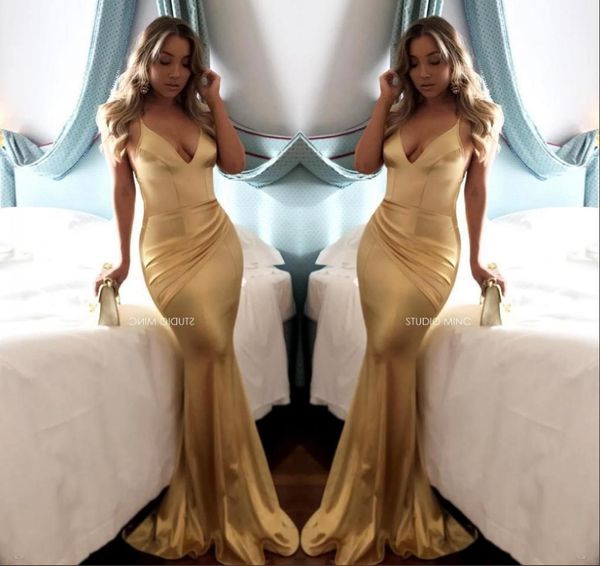 simple style v neck gold mermaid evening dresses backless soft satin draped spaghetti strap long prom dresses custom ma9198424, Black;red
simple style v neck gold mermaid evening dresses backless soft satin draped spaghetti strap long prom dresses custom ma9198424, Black;red
