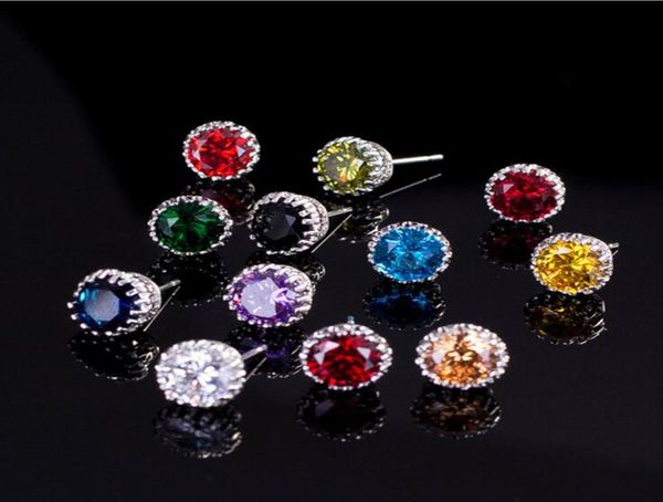 choucong sell simple fashion jewelry 8mm round cut multi gemstones sapphire cz diamond women wedding crown stud earring gift n2962626, Golden;silver
choucong sell simple fashion jewelry 8mm round cut multi gemstones sapphire cz diamond women wedding crown stud earring gift n2962626, Golden;silver