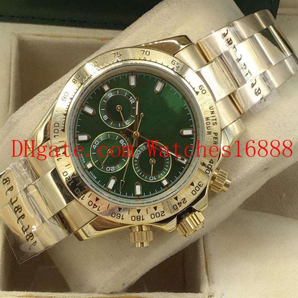 men's 40mm 116508 18k yellow gold green dial bezel bracelet automatic movement mens watch watches3061, Slivery;brown
men's 40mm 116508 18k yellow gold green dial bezel bracelet automatic movement mens watch watches3061, Slivery;brown
