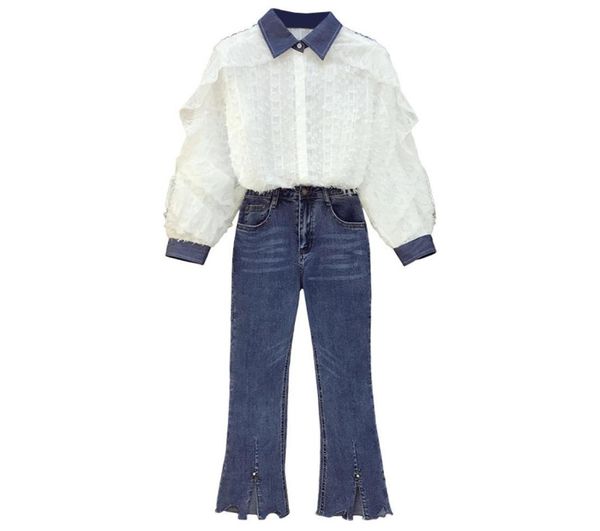 big size girl shirt jeans fashion trend lace denim women two piece set spring summer plus size blouse flare jean l xl 2xl 3xl 4xl8582433, White
big size girl shirt jeans fashion trend lace denim women two piece set spring summer plus size blouse flare jean l xl 2xl 3xl 4xl8582433, White