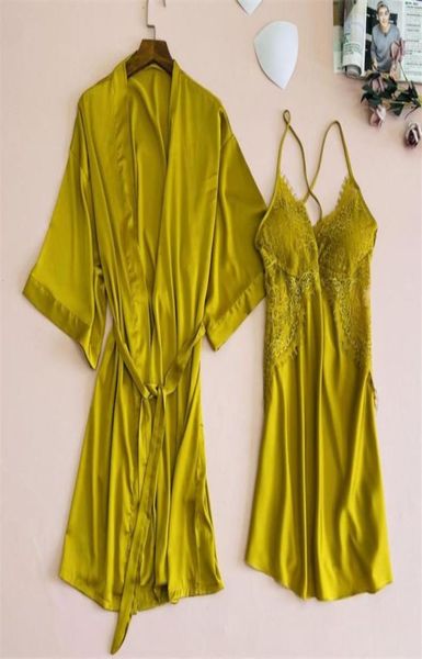 women039s sleepwear women yellow kimono robe gown suit with belt vneck nightdress set lady casual lace home dress elegant4163090, Black;red
women039s sleepwear women yellow kimono robe gown suit with belt vneck nightdress set lady casual lace home dress elegant4163090, Black;red