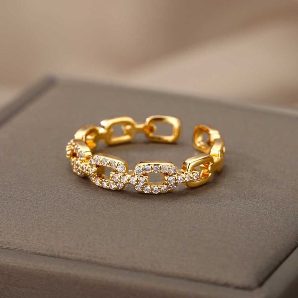 band rings classic chain open rings for women zircon stainless steel geometric wrapped couple ring wedding jewelry r230822, Silver
band rings classic chain open rings for women zircon stainless steel geometric wrapped couple ring wedding jewelry r230822, Silver
