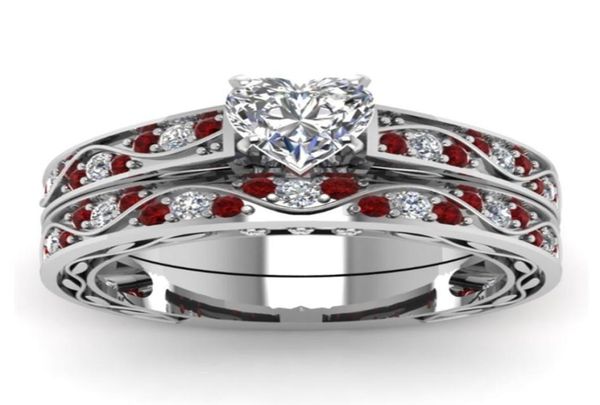 delicate heartshaped diamond wedding ring 925 sterling silver ruby bridal ring set wedding ring anniversary commitment jewelry si1143609
delicate heartshaped diamond wedding ring 925 sterling silver ruby bridal ring set wedding ring anniversary commitment jewelry si1143609