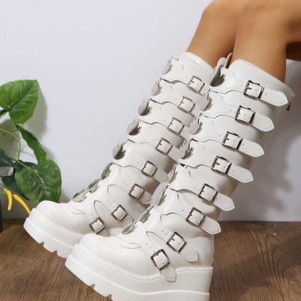 large women's 2023 autumn/winter new belt buckle thick bottom punk spicy girl knight boot 230811, Black
large women's 2023 autumn/winter new belt buckle thick bottom punk spicy girl knight boot 230811, Black