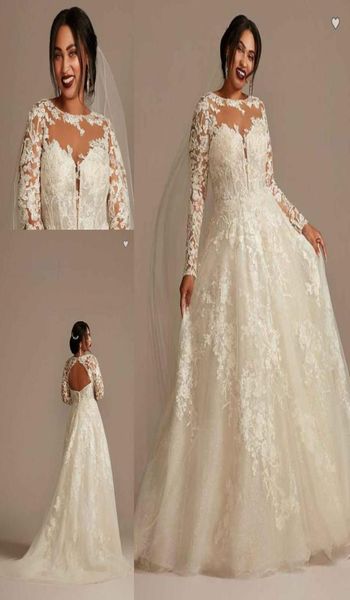 oleg cassini lace illusion long sleeve plus size wedding dresses 2022 sheer oneck applique floral puffy skirt princess bridal gow1306560, White
oleg cassini lace illusion long sleeve plus size wedding dresses 2022 sheer oneck applique floral puffy skirt princess bridal gow1306560, White