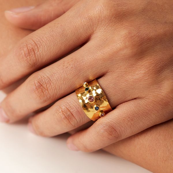band rings uworld colorful cubic zircon cz stone crystal wide jewelry women stainless steel waterproof 18k gold plated statement 230822, Silver
band rings uworld colorful cubic zircon cz stone crystal wide jewelry women stainless steel waterproof 18k gold plated statement 230822, Silver