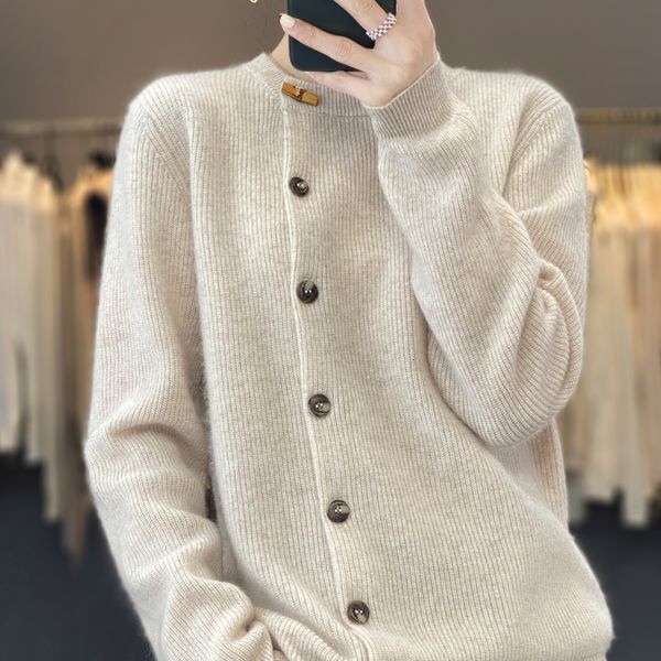 women's knits tees round neck cashmere cardigan spring casual wool knitted jacket korean fashion longsleeved button coat is in 230821, White
women's knits tees round neck cashmere cardigan spring casual wool knitted jacket korean fashion longsleeved button coat is in 230821, White